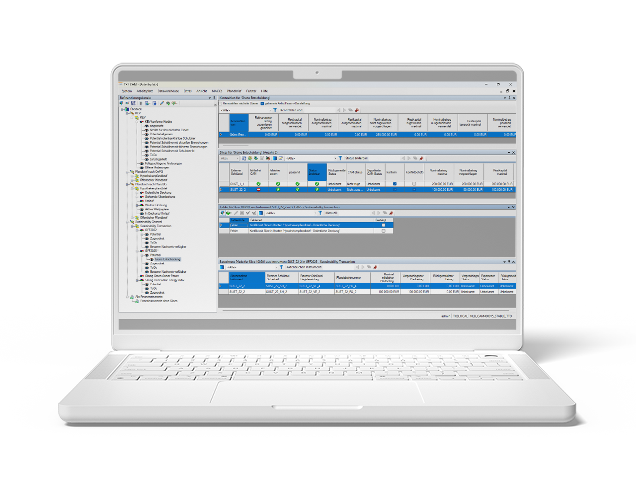 CAM Credit Asset Management – Software-Ansicht