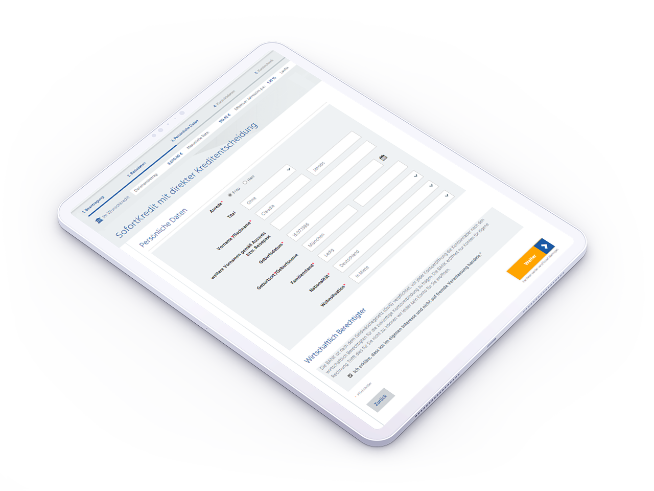 Credito Kreditmanagement – Software-Ansicht