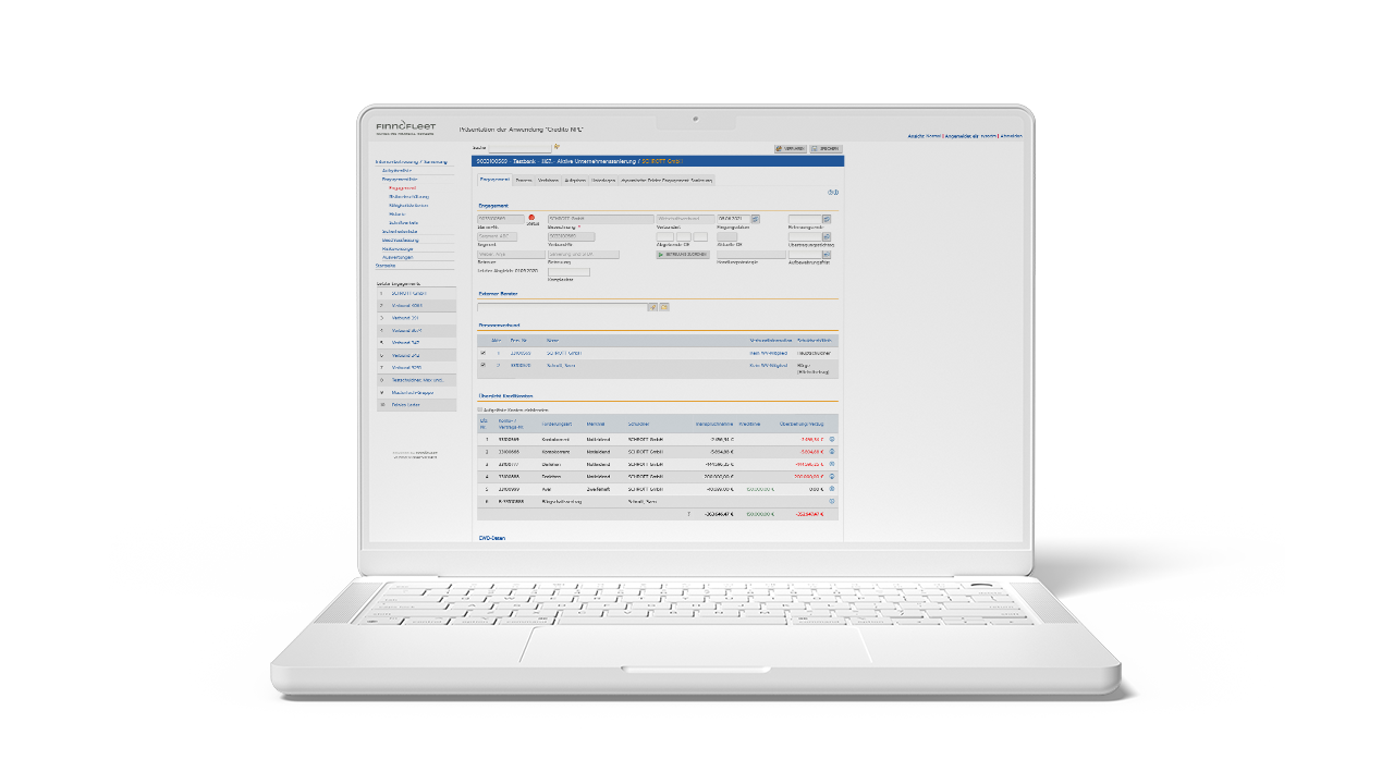 Credito NPL Problemkreditmanagement – Software-Ansicht