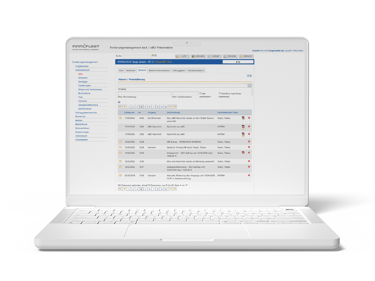 Debito Schuldenmanagement – Software-Ansicht