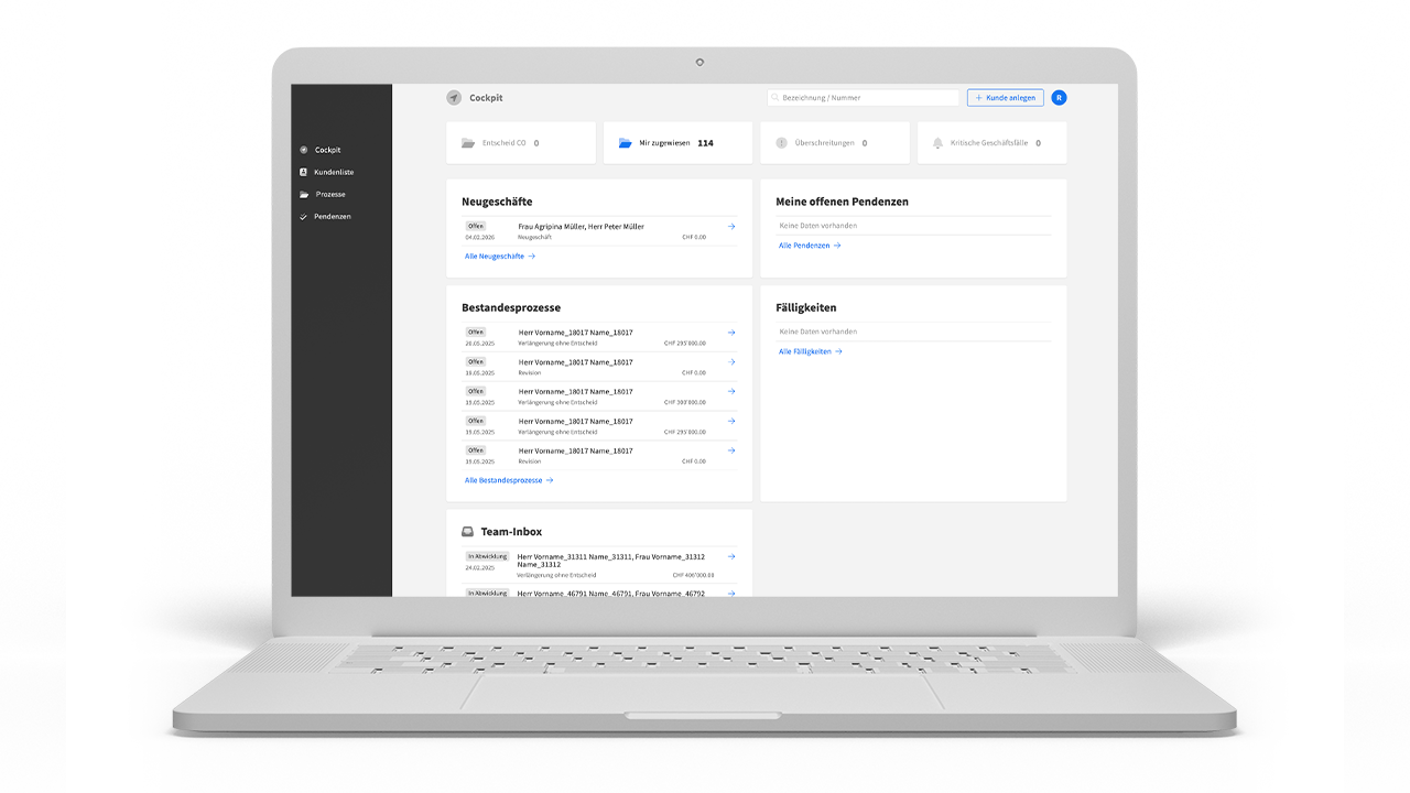 Lendaro Standard Lending Solution – Software View