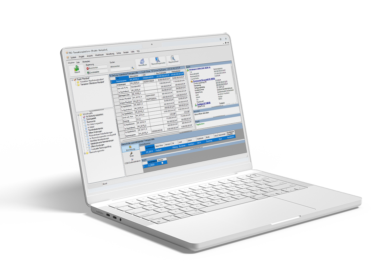 Finnofleet Pfandbrief-Lösung – Software-Ansicht