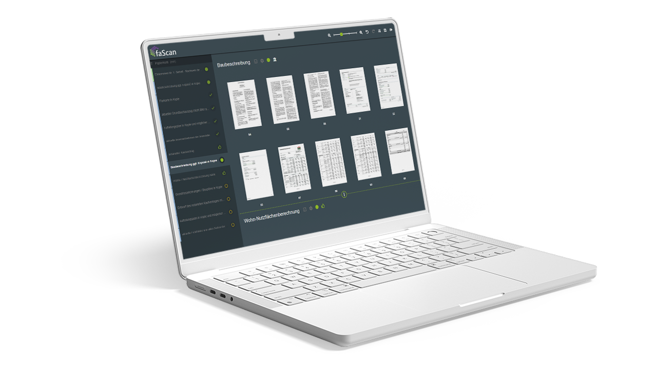 faScan Dokumentenscanning – Software-Ansicht